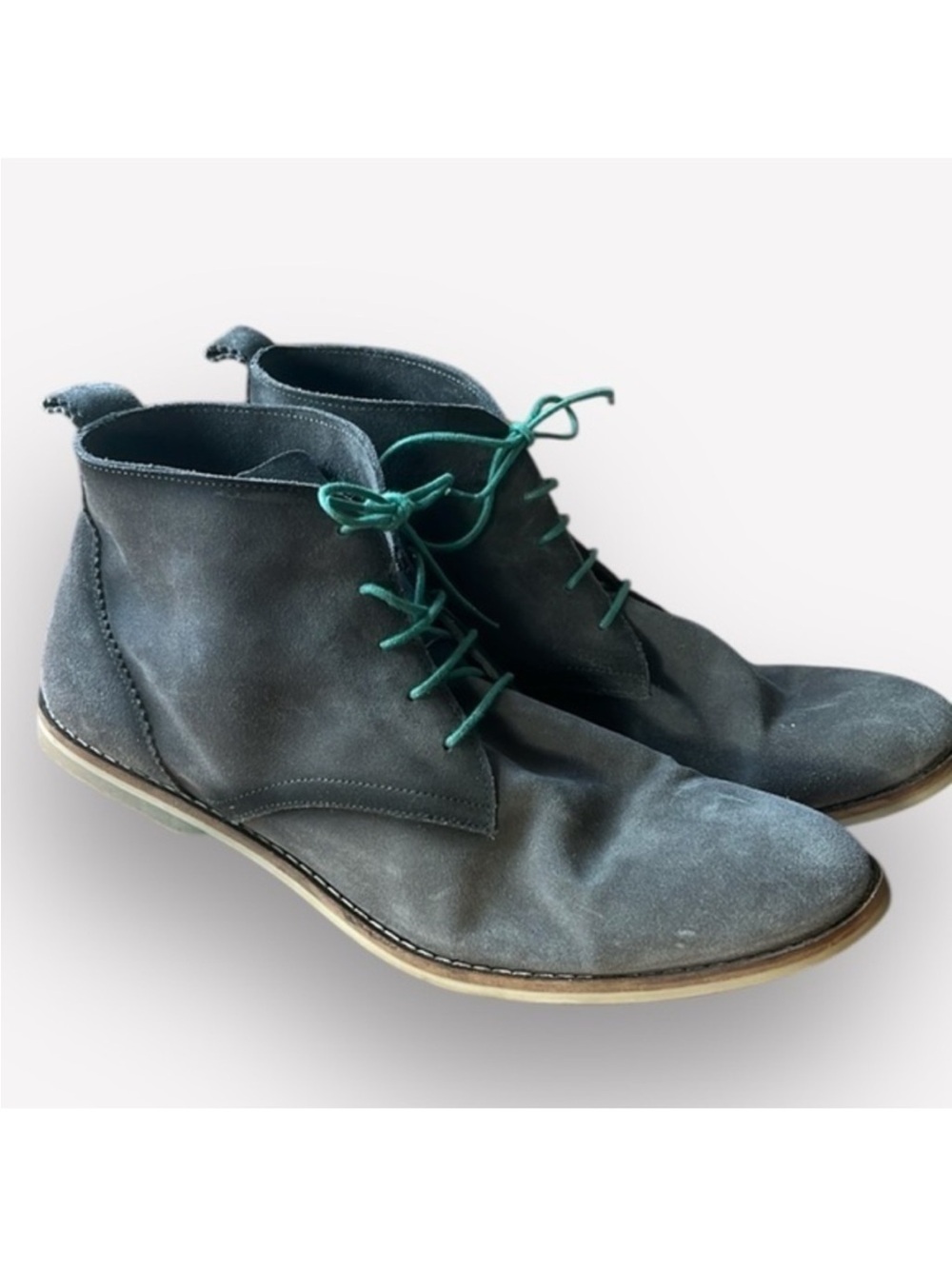 🇪🇸🥑Rogue suede chukka boots lace up charcoal gray green size 12
